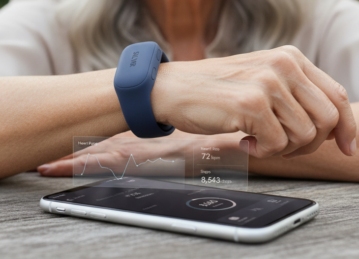 Woman using Silver for health tracking
